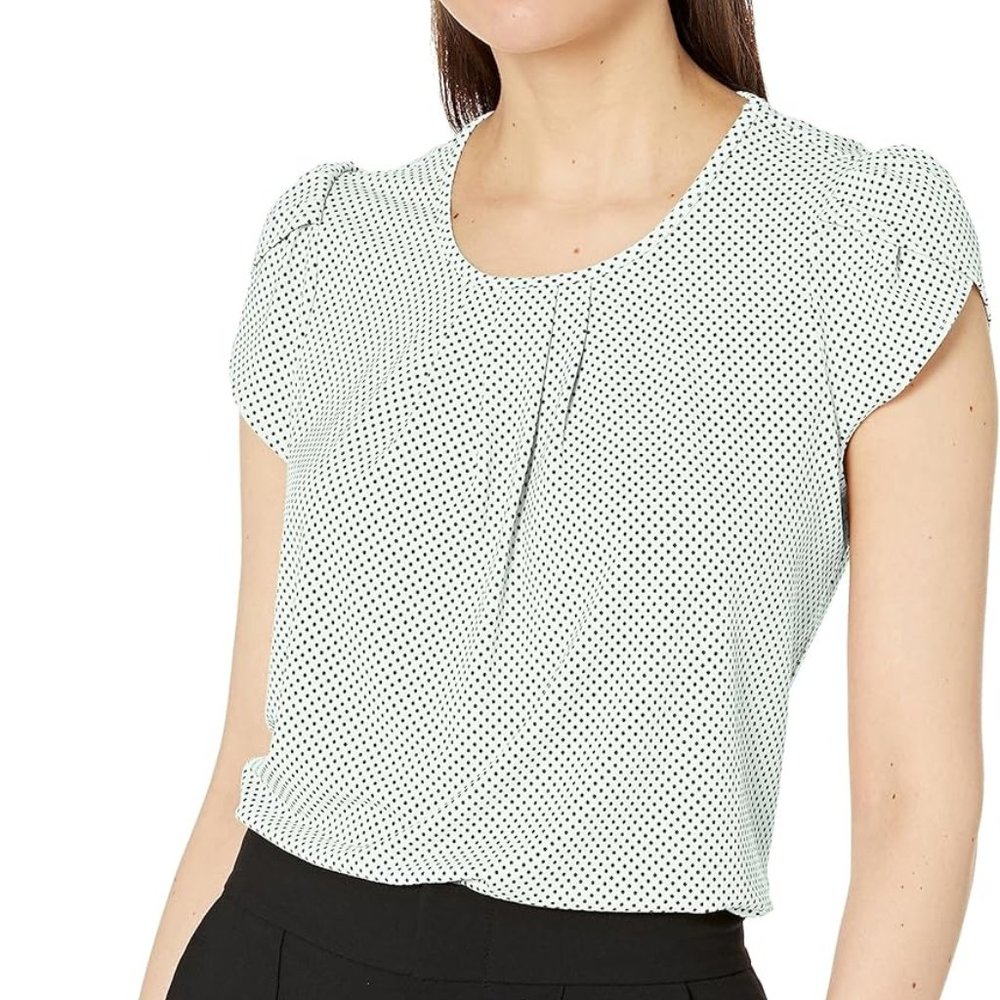 Adrianna Papell | Polka Dot Petal Sleeve Knit Top | Size XL | Chic & Comfortable